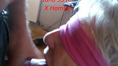 Granny blinfolded gets the cum